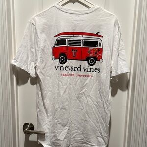 Vineyard Vines White Texas Tech Tee with Red Graphic